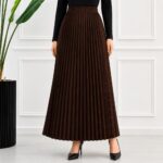 دامن پلیسه سورمه ای کد 243 - Image 3